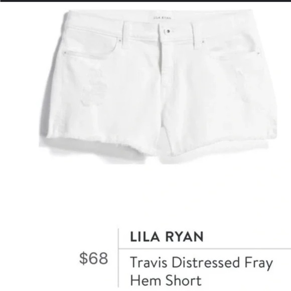 Lila Ryan Stitch Fix Travis Distressed Frey Hem White Cut Off Denim Shorts Sz 30 - Picture 1 of 9